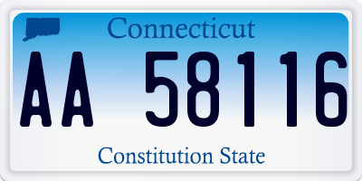 CT license plate AA58116