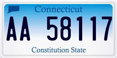 CT license plate AA58117