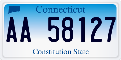 CT license plate AA58127