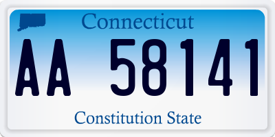 CT license plate AA58141