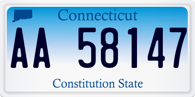 CT license plate AA58147