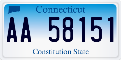 CT license plate AA58151