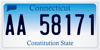 CT license plate AA58171