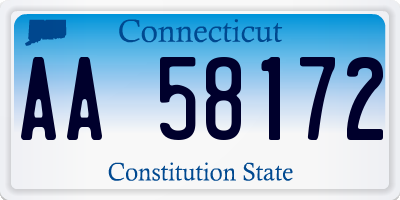 CT license plate AA58172