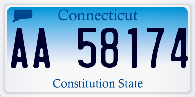 CT license plate AA58174