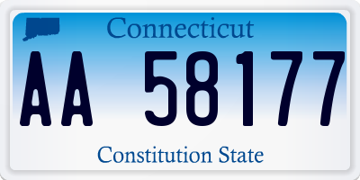 CT license plate AA58177