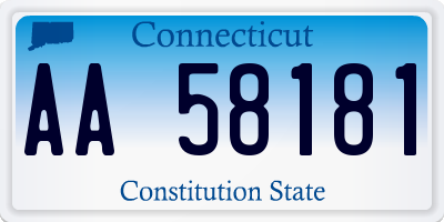 CT license plate AA58181