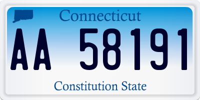 CT license plate AA58191