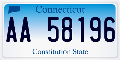 CT license plate AA58196