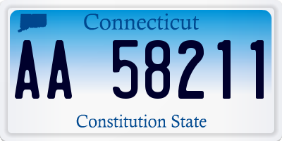 CT license plate AA58211