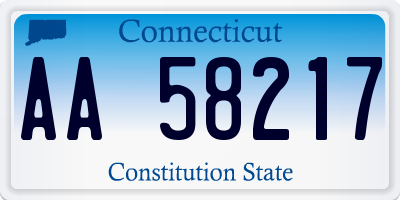 CT license plate AA58217