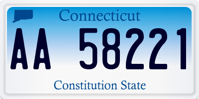 CT license plate AA58221