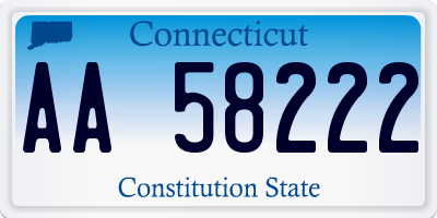 CT license plate AA58222