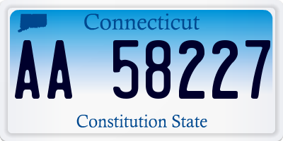 CT license plate AA58227