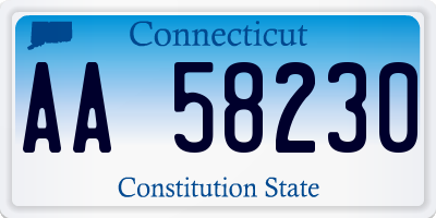 CT license plate AA58230