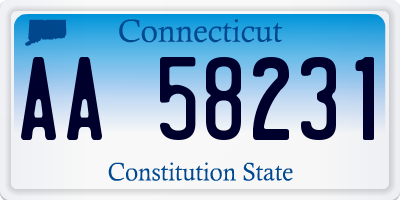 CT license plate AA58231