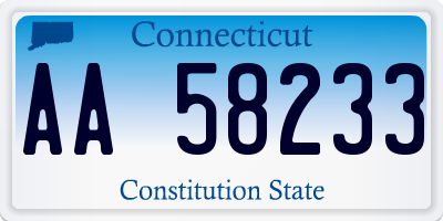 CT license plate AA58233