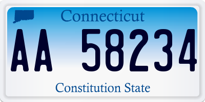 CT license plate AA58234