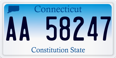 CT license plate AA58247