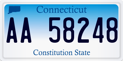 CT license plate AA58248