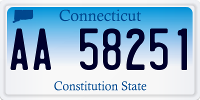 CT license plate AA58251