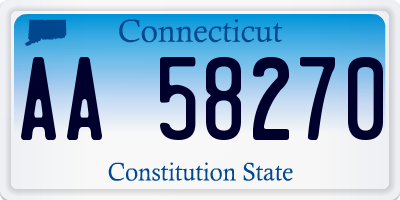 CT license plate AA58270