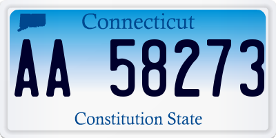 CT license plate AA58273