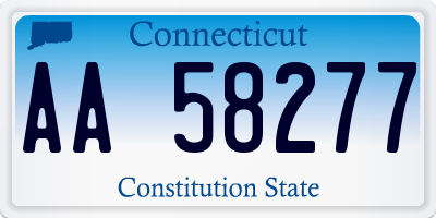 CT license plate AA58277