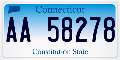 CT license plate AA58278