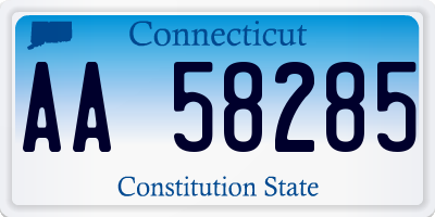 CT license plate AA58285