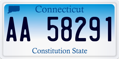 CT license plate AA58291