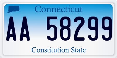 CT license plate AA58299