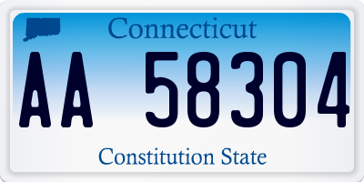 CT license plate AA58304