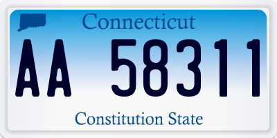 CT license plate AA58311