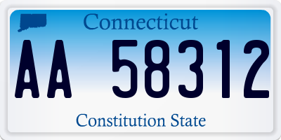 CT license plate AA58312
