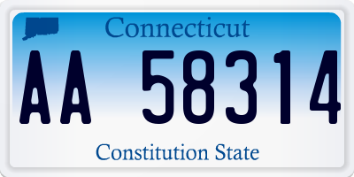 CT license plate AA58314