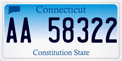 CT license plate AA58322