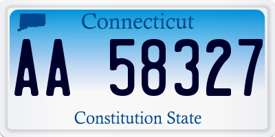 CT license plate AA58327