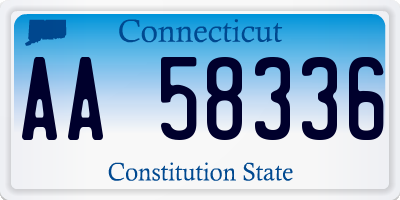 CT license plate AA58336