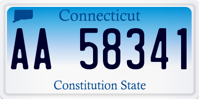 CT license plate AA58341