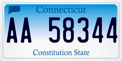 CT license plate AA58344