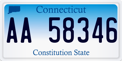 CT license plate AA58346