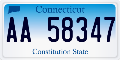 CT license plate AA58347