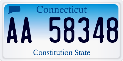 CT license plate AA58348