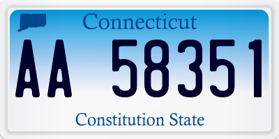 CT license plate AA58351