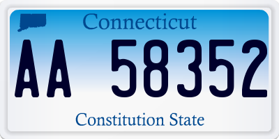 CT license plate AA58352