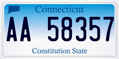 CT license plate AA58357