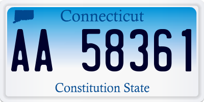 CT license plate AA58361