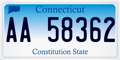 CT license plate AA58362