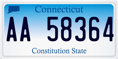 CT license plate AA58364